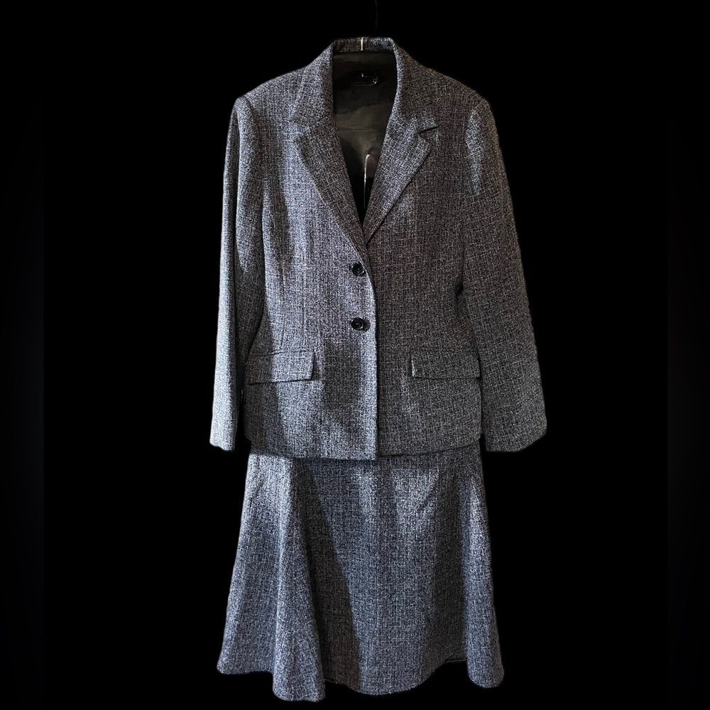 Sag Harbor Gray Tweed Skirt Suit